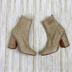 Laurence Dacade Gold Melody Glitter Block Heel Boots